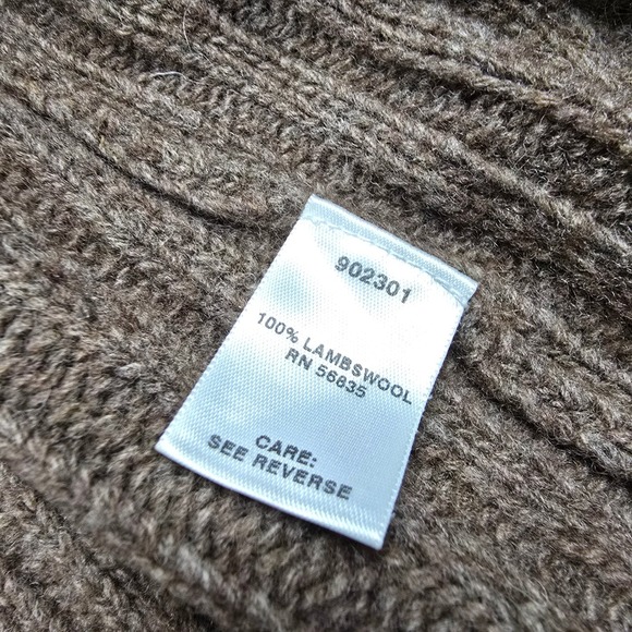 Cabelas Outfitters Series Mens 2XL Lambswool Sweater Brown Ribbed Knit - Picture 12 of 14